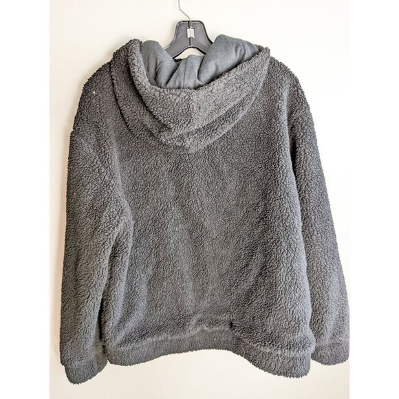 Fabletics Lotta Cocoon Zip Hoodie Black Medium Womens Sherpa Fuzzy Coat Jacket - Picture 3 of 6